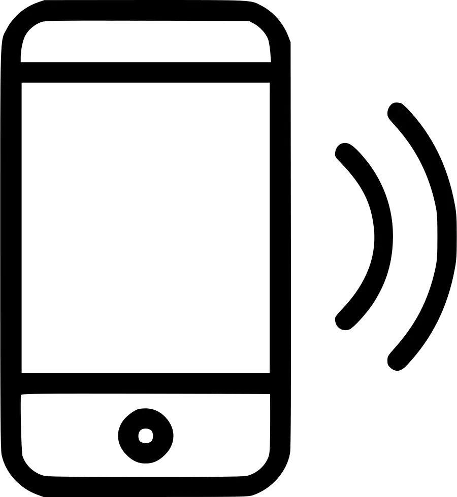 Mobile Phone Icon with Signal Waves