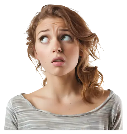 Curious Woman Looking Up