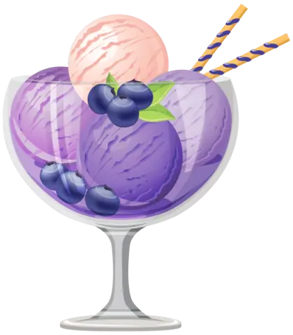 Blueberry Ice Cream with Toppings