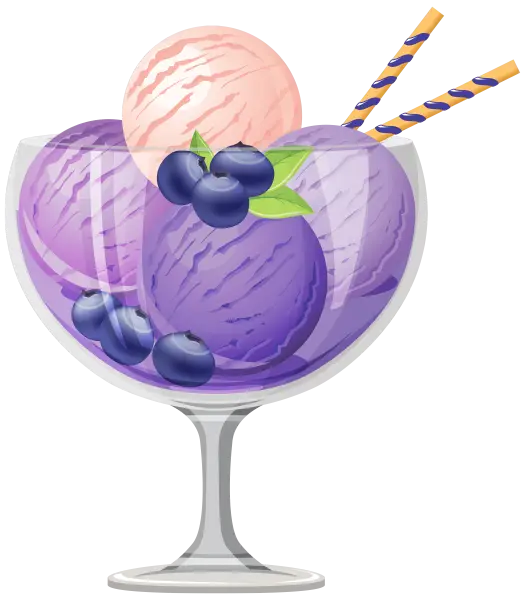 Blueberry Ice Cream with Toppings
