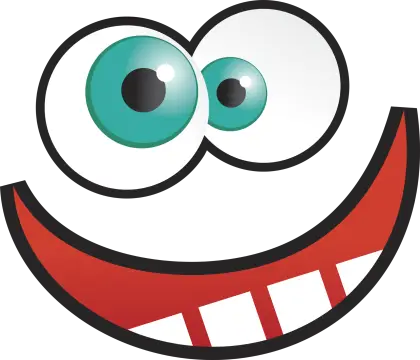 Smiling Cartoon Face with Big Eyes