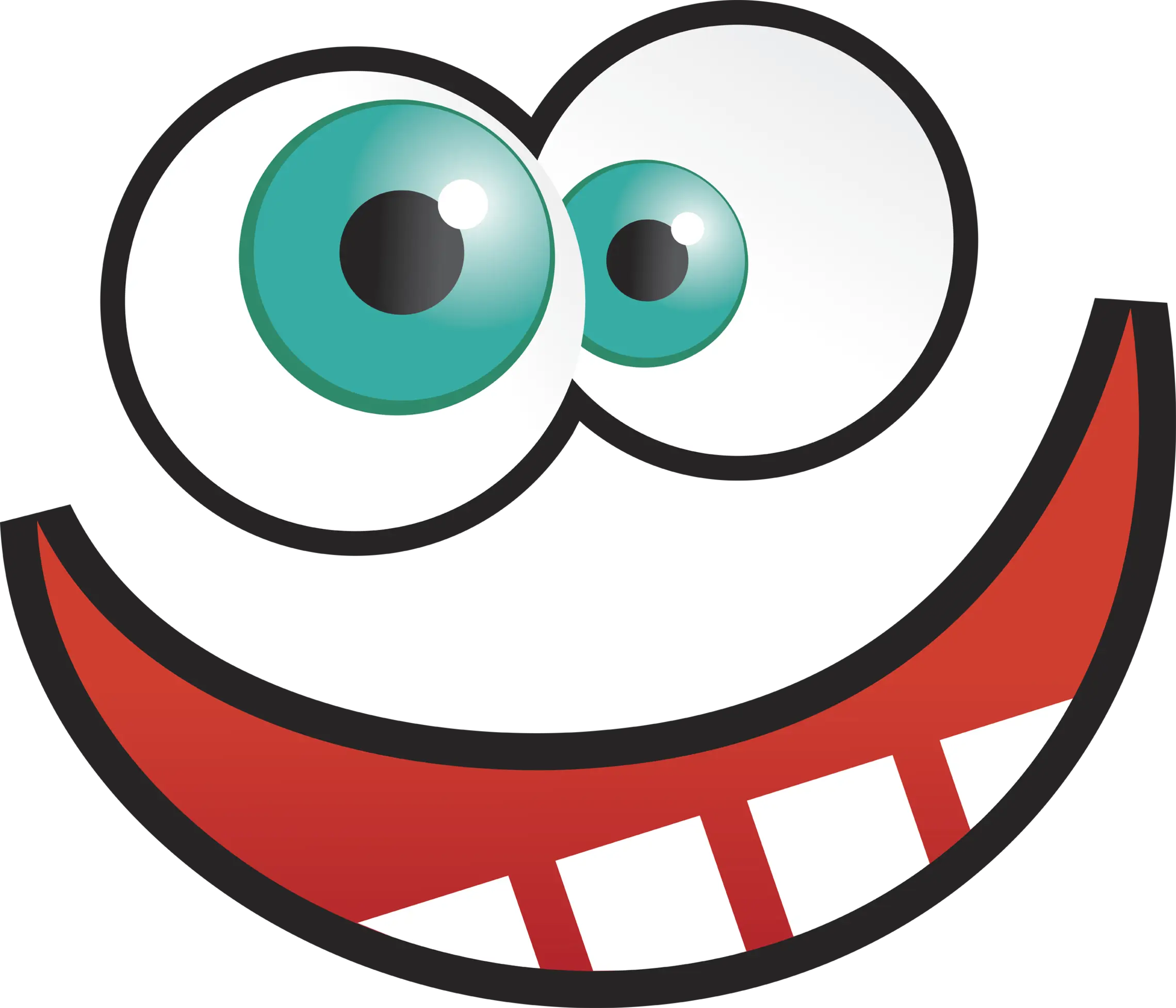 Smiling Cartoon Face with Big Eyes