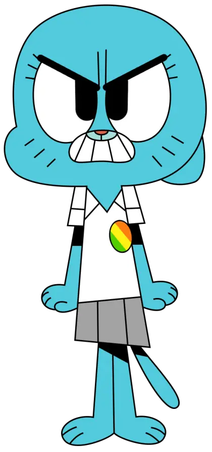 Angry Blue Cartoon Character