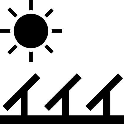 Solar Panels and Sun Symbol
