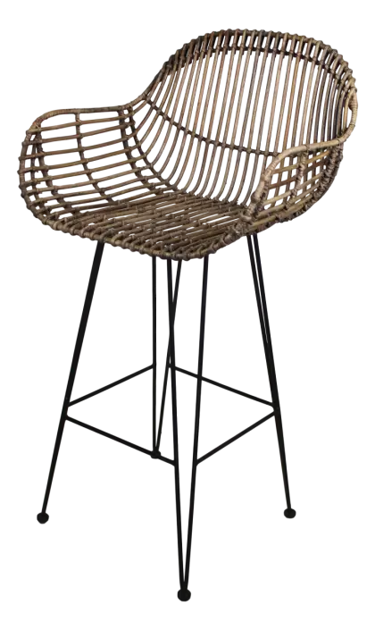 Rattan Bar Stool with Modern Design