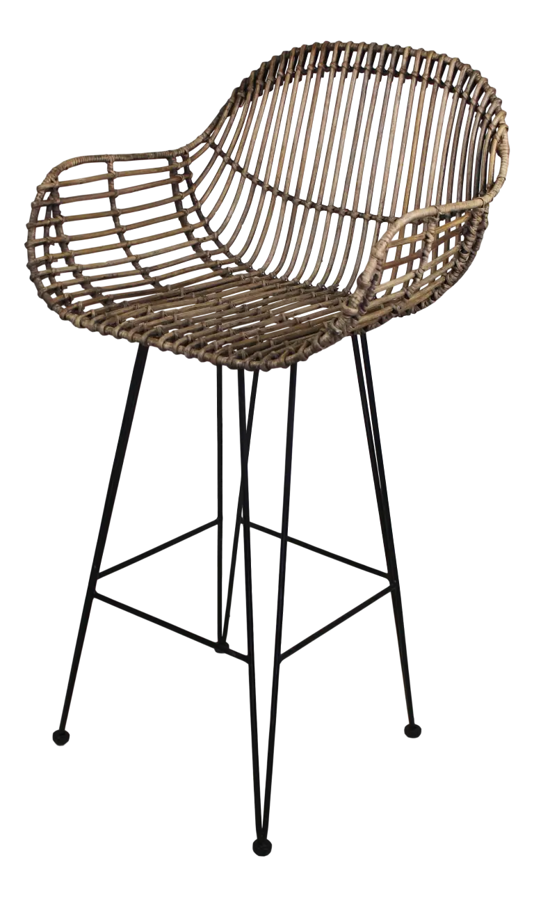Rattan Bar Stool with Modern Design