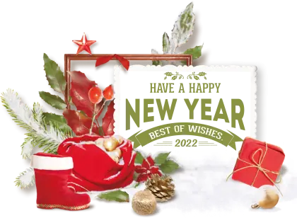 New Year 2022 Festive Holiday Decoration