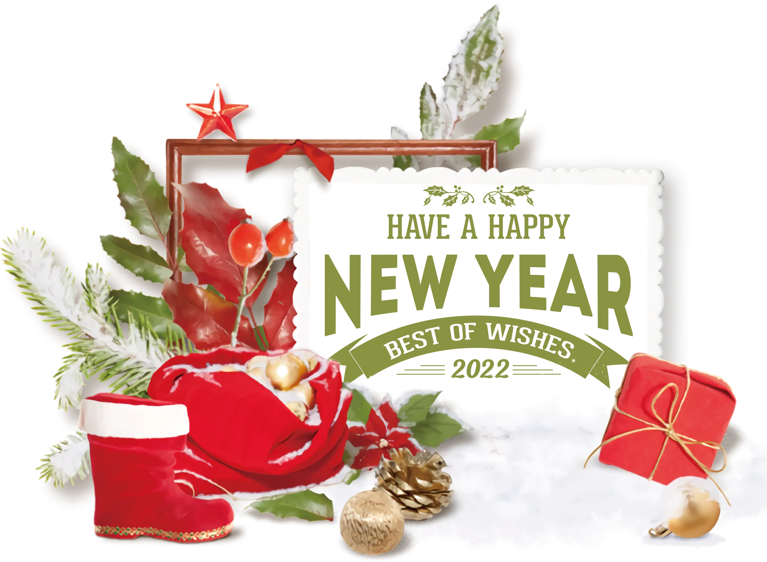 New Year 2022 Festive Holiday Decoration