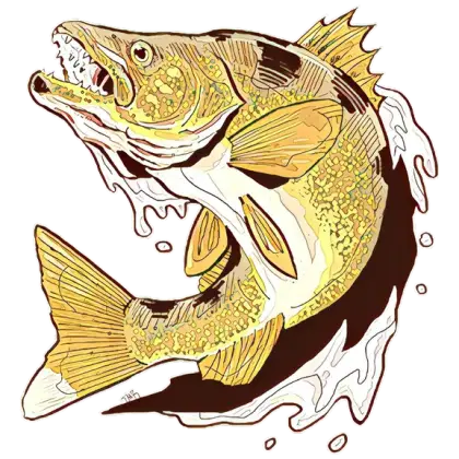 Dynamic Leaping Golden Fish Illustration