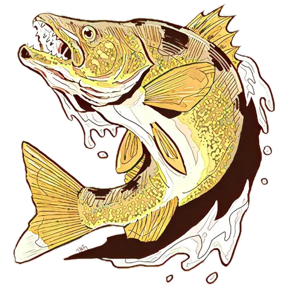 Dynamic Leaping Golden Fish Illustration