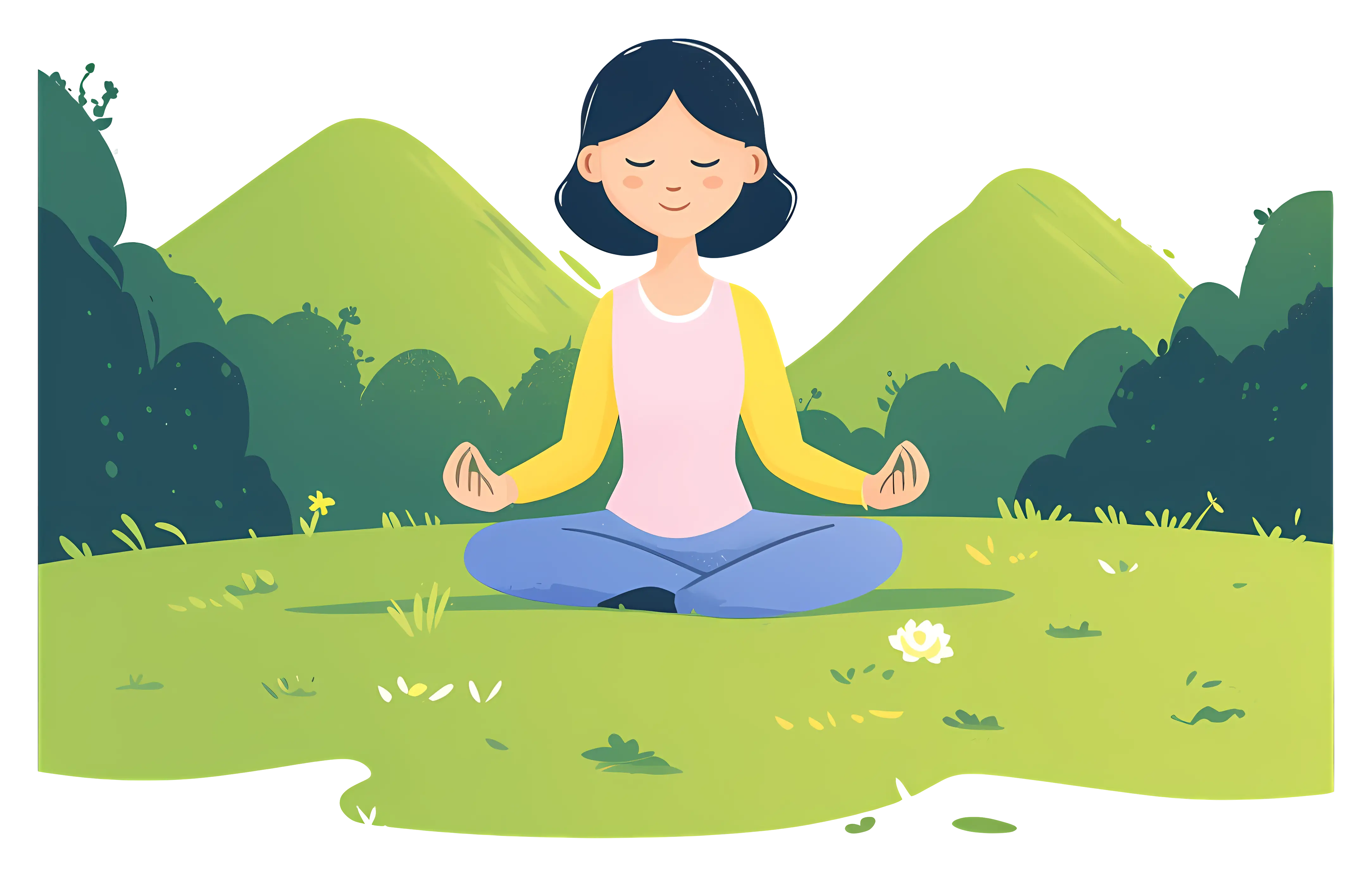 Woman Meditating in Nature