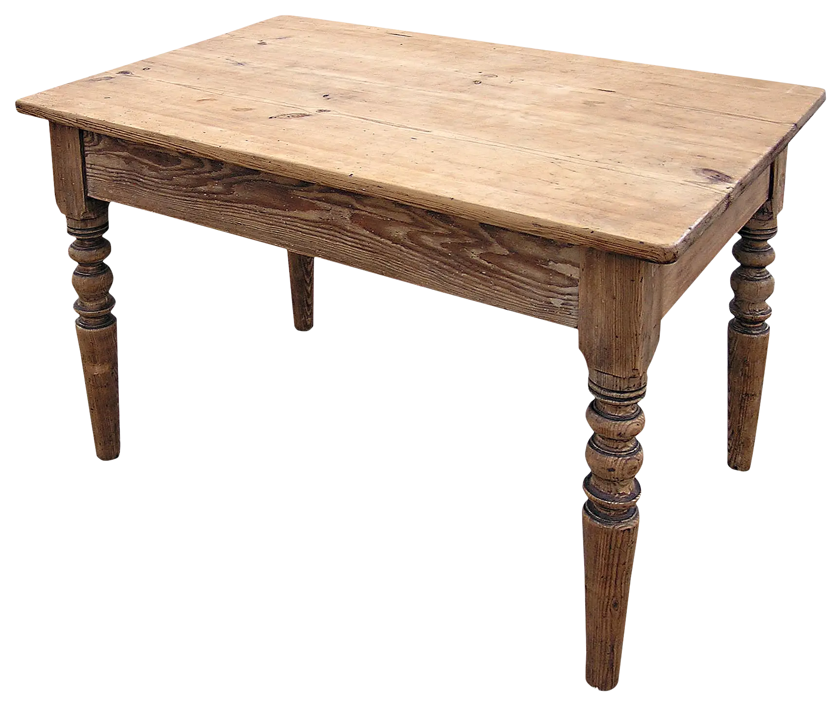 Rustic Wooden Table with Turned Legs