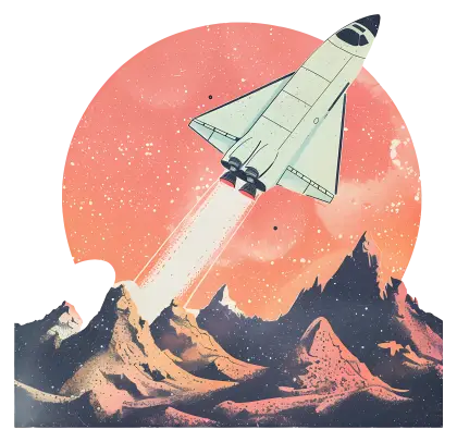 Space Shuttle Launching Illustration