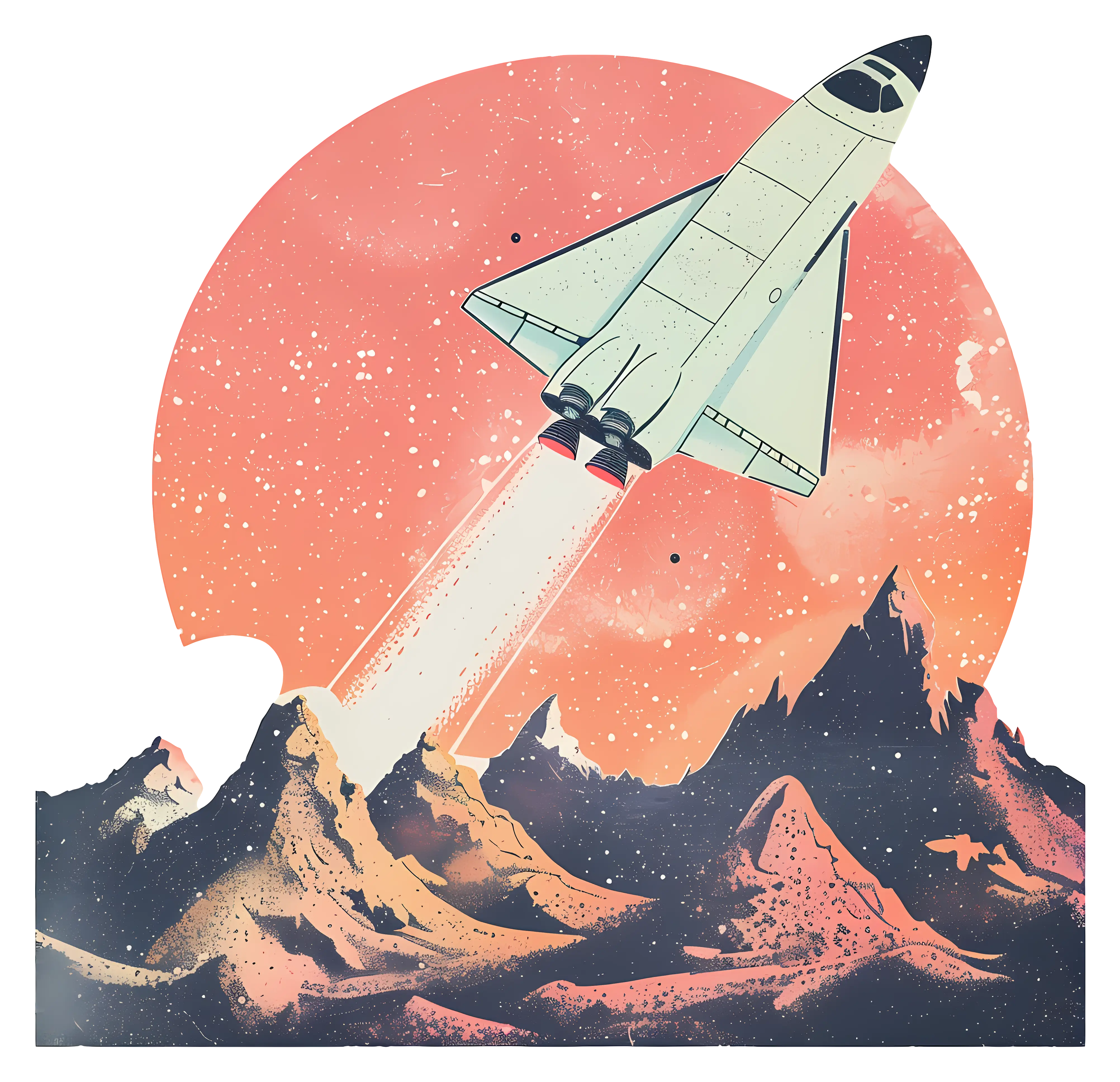 Space Shuttle Launching Illustration