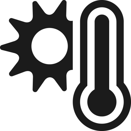 Sun and Thermometer Weather Icon