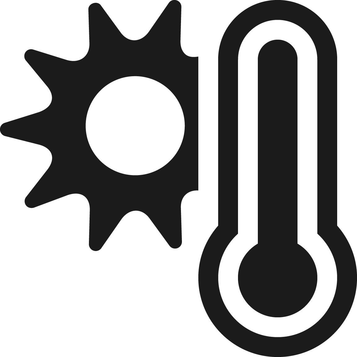 Sun and Thermometer Weather Icon