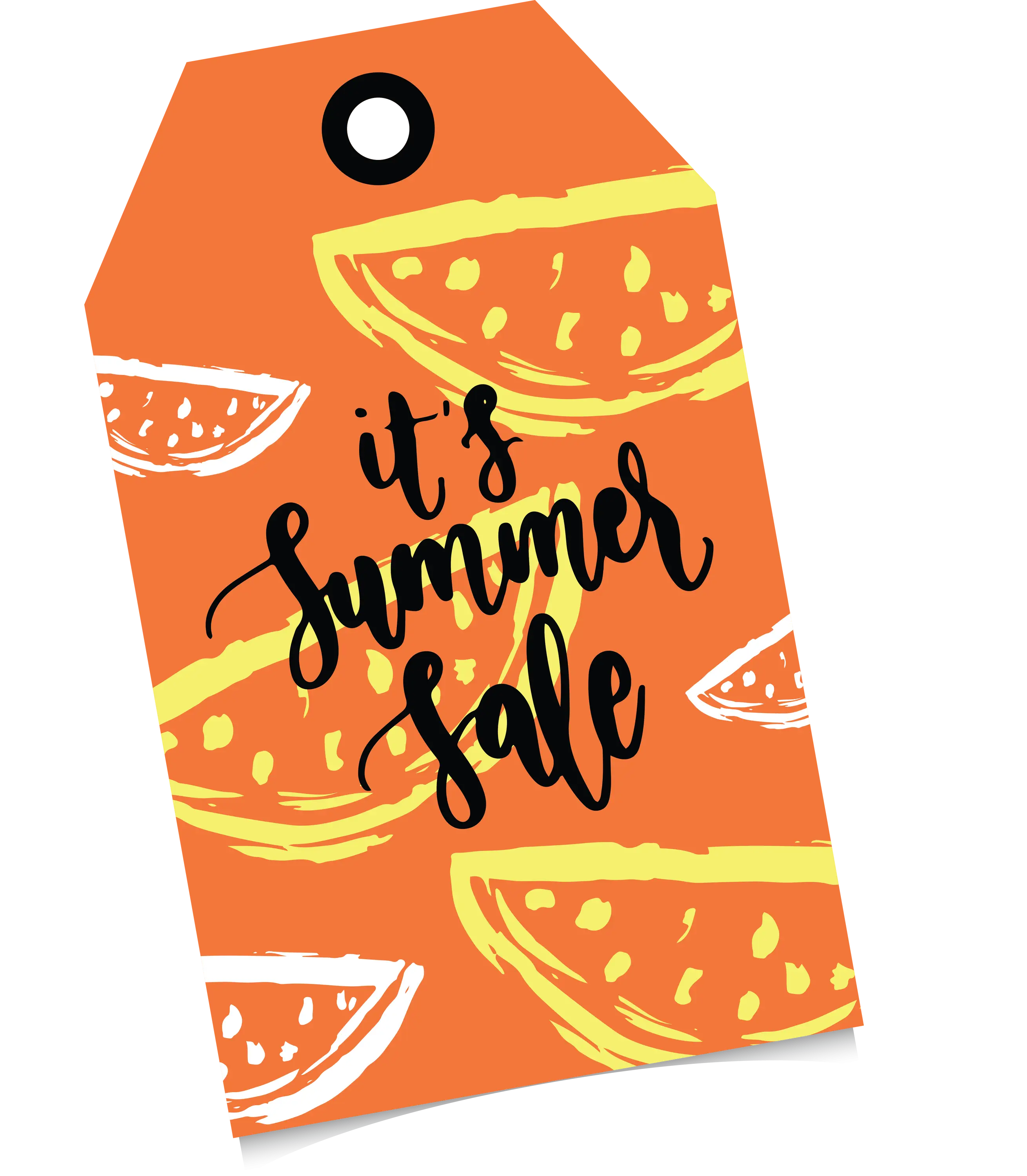 Orange Summer Sale Tag with Watermelon Pattern