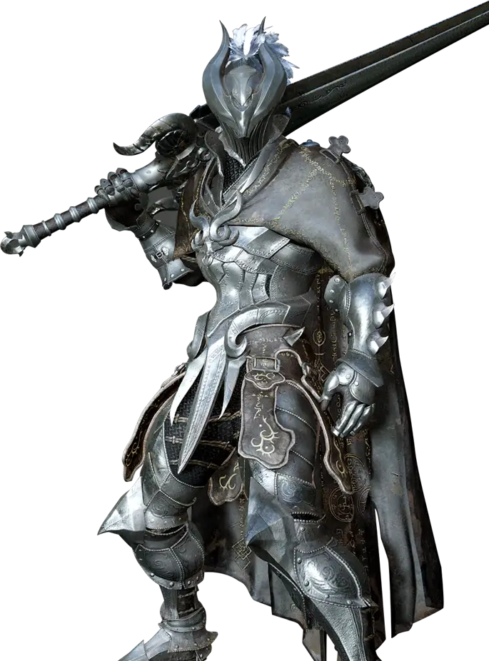 Armored Knight with Sword and Cape