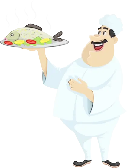 Chef Holding Fish Dish