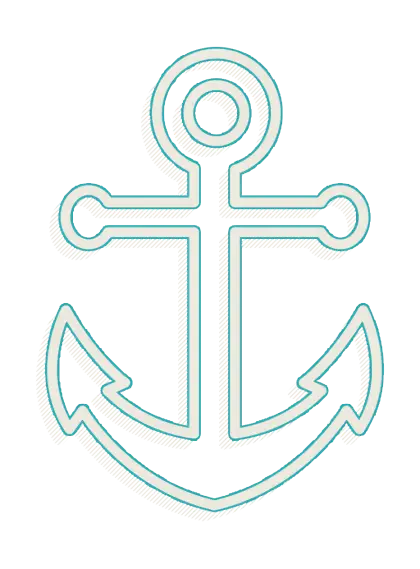 Blue Anchor Icon in Nautical Design