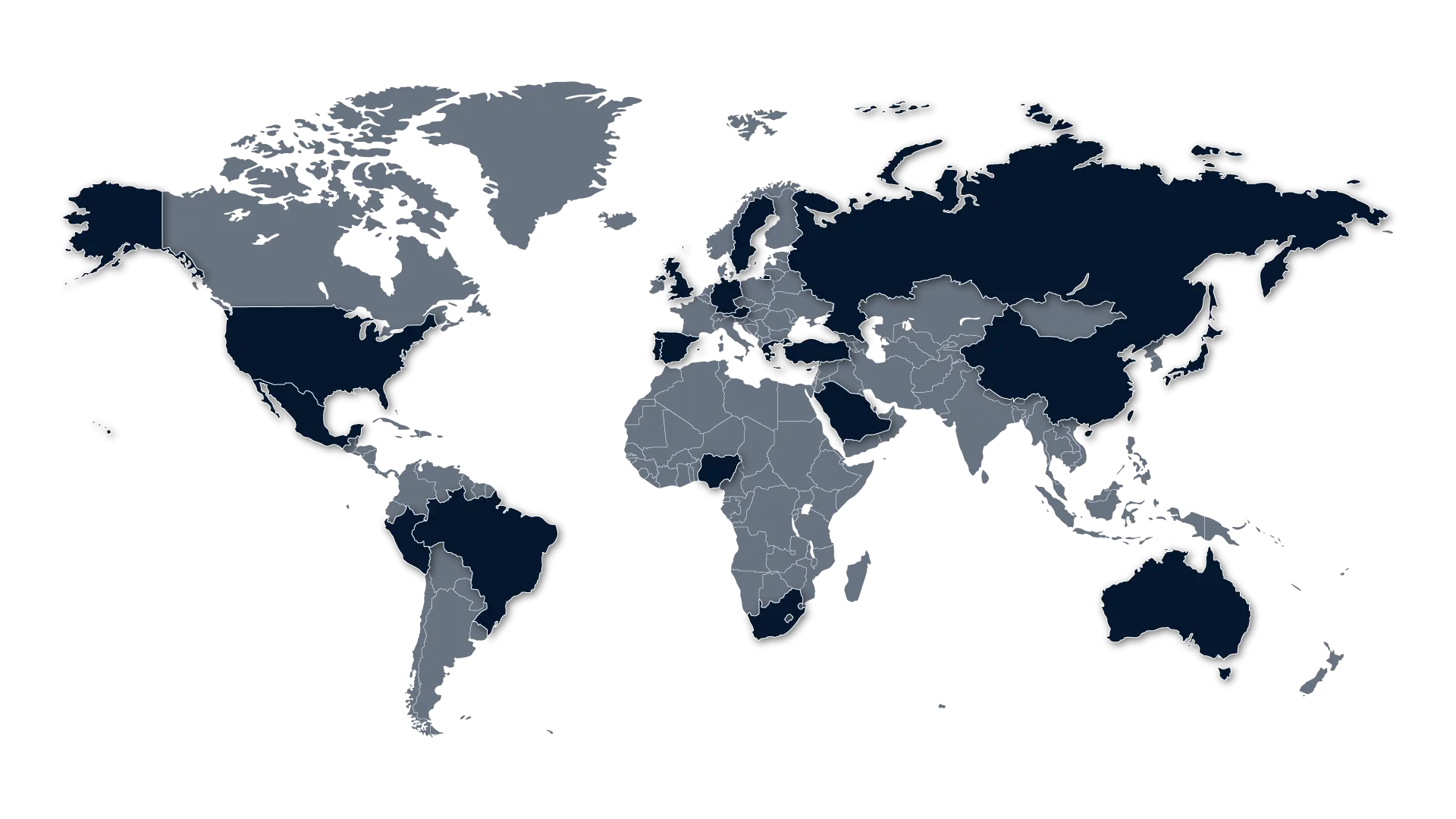 Dark Themed World Map Illustration