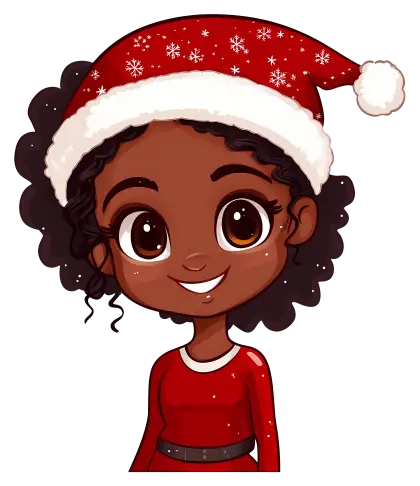 Girl in Santa Hat and Red Outfit