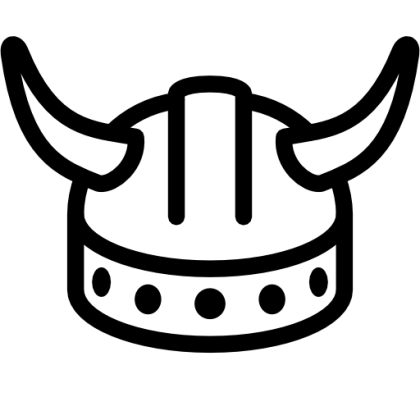 Black and White Viking Helmet Icon