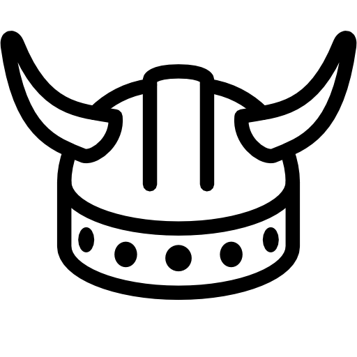 Black and White Viking Helmet Icon