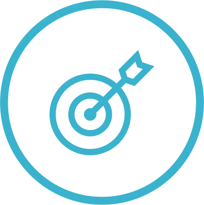 Blue Target with Arrow
