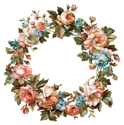 Floral Wreath with Colorful Flowers