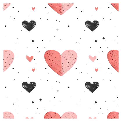 Pink and Black Heart Pattern Background Design