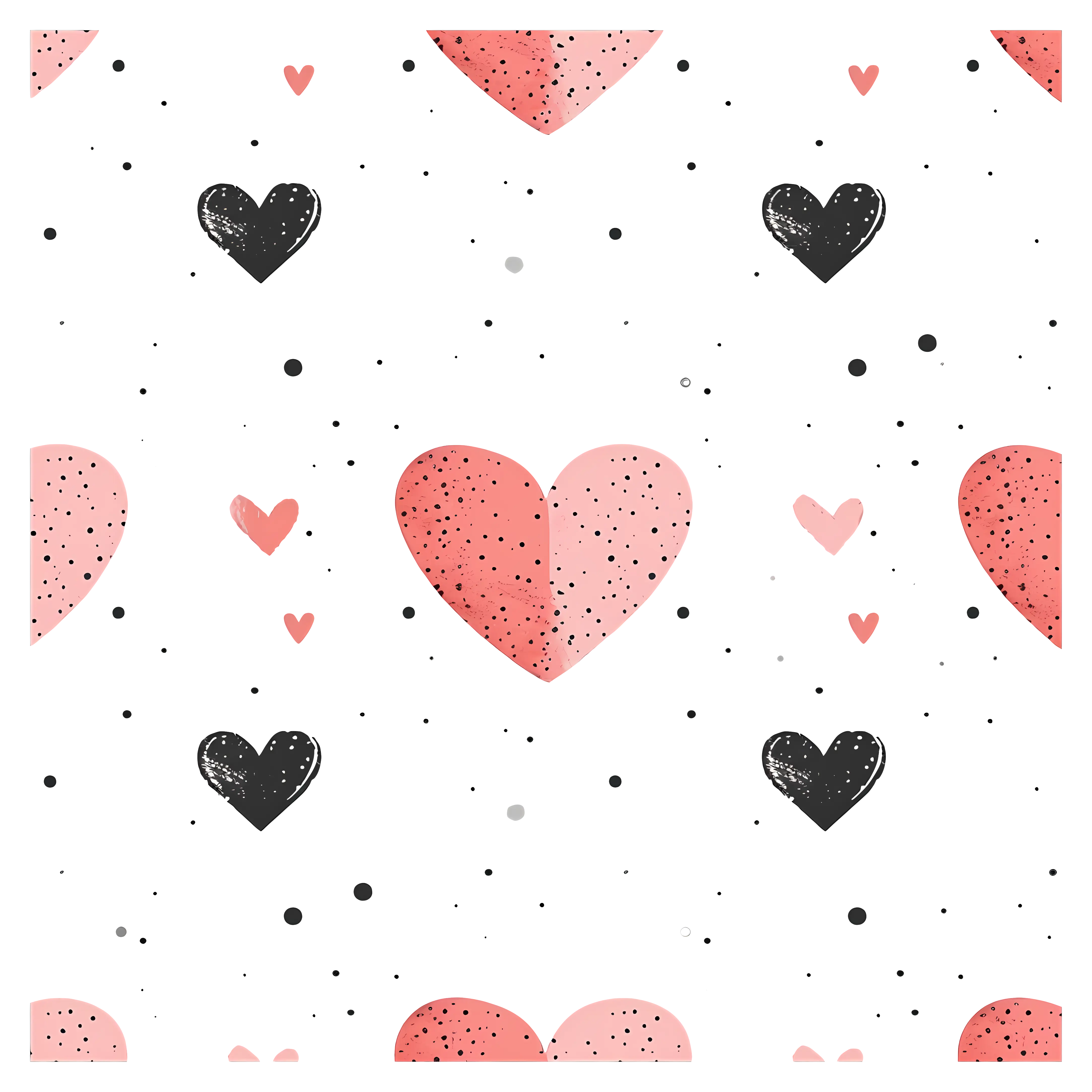 Pink and Black Heart Pattern Background Design