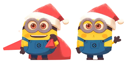 Festive Minions in Santa Hats