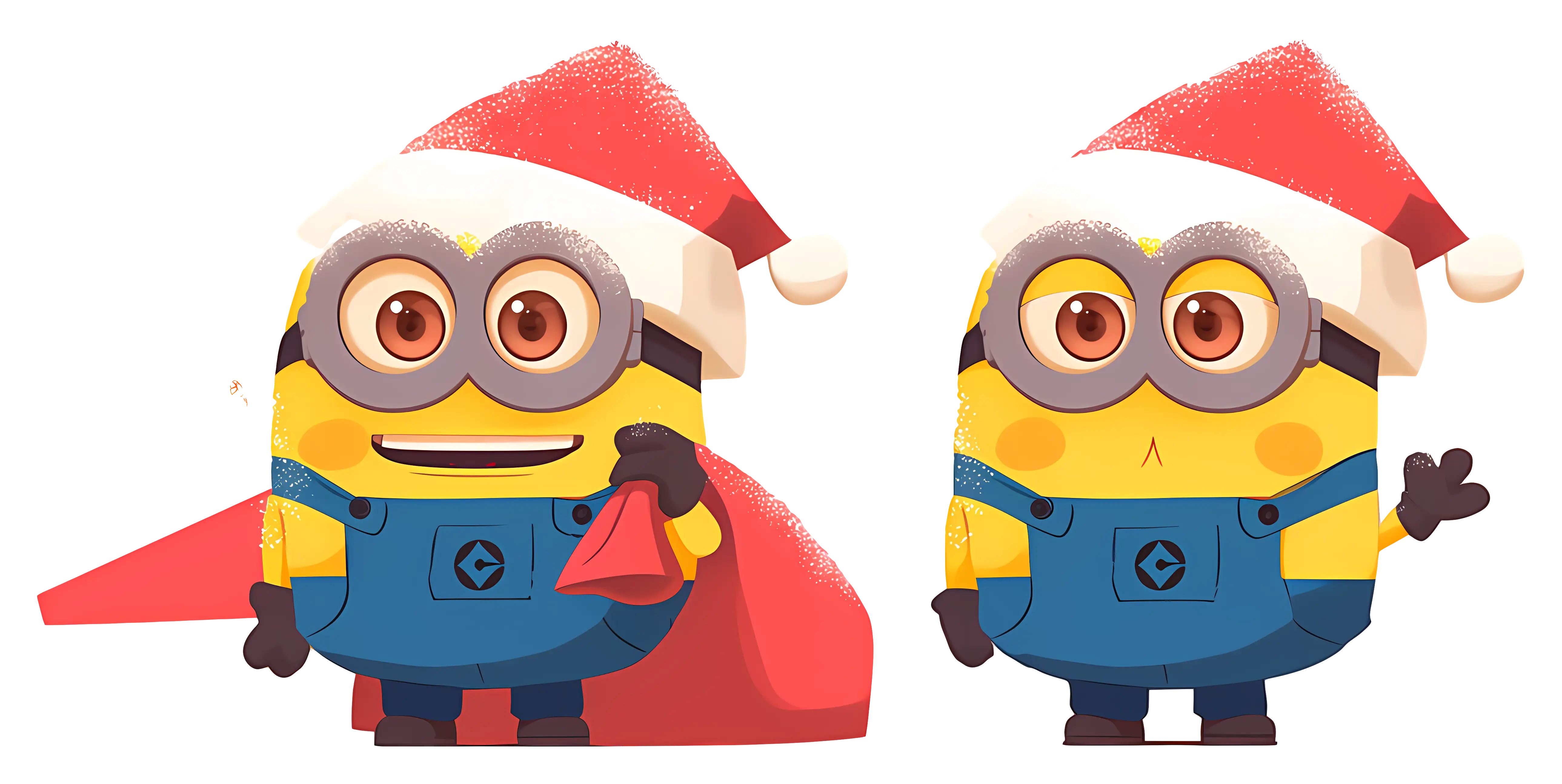 Festive Minions in Santa Hats