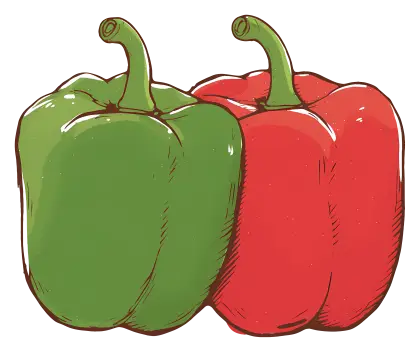 Green and Red Bell Peppers