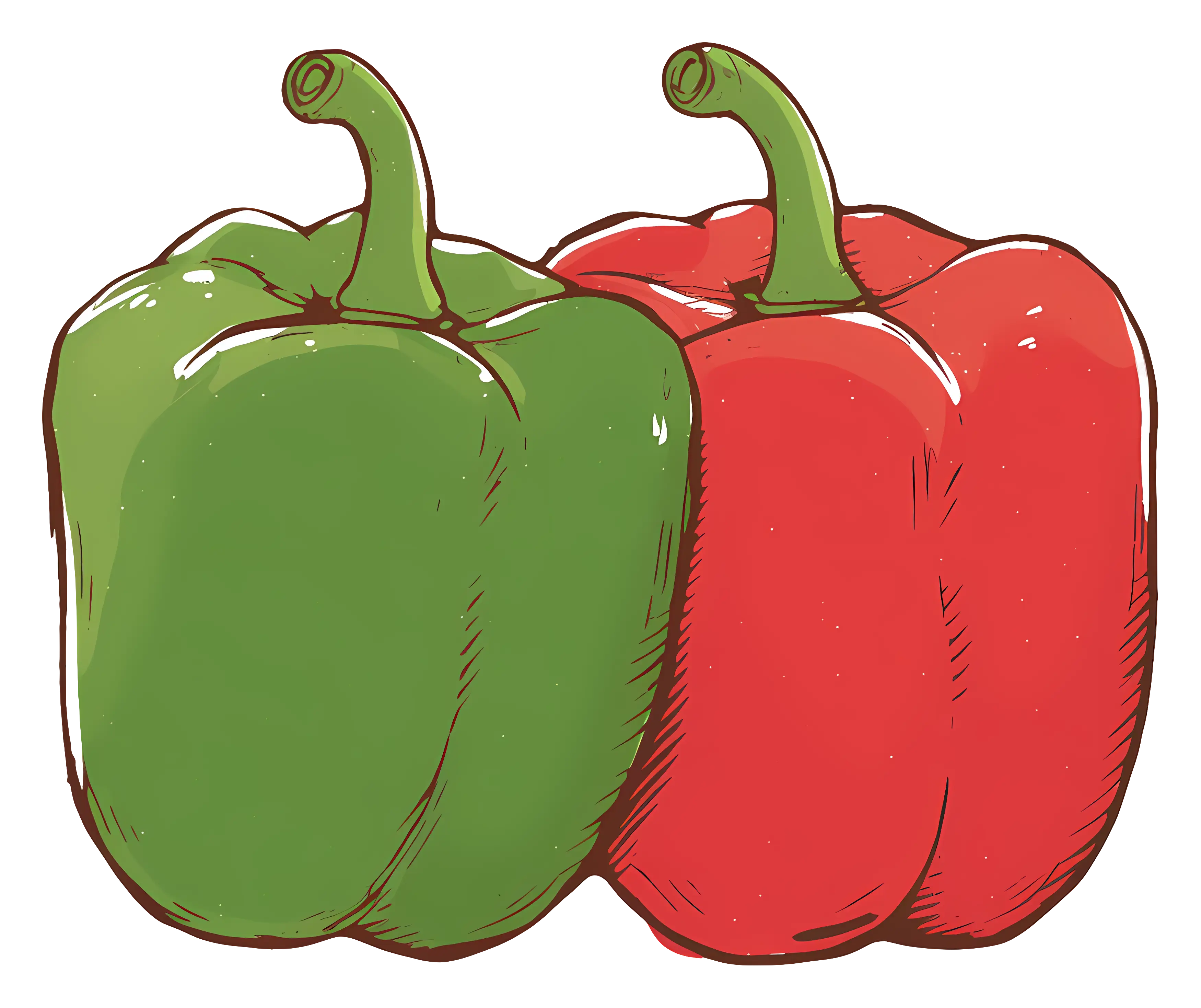 Green and Red Bell Peppers