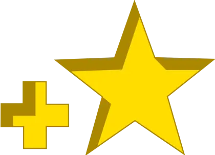 Gold Star and Plus Symbol Icon