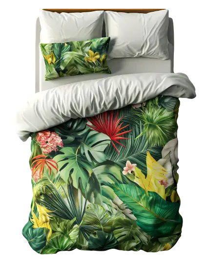 Tropical Bedding with Leafy Design