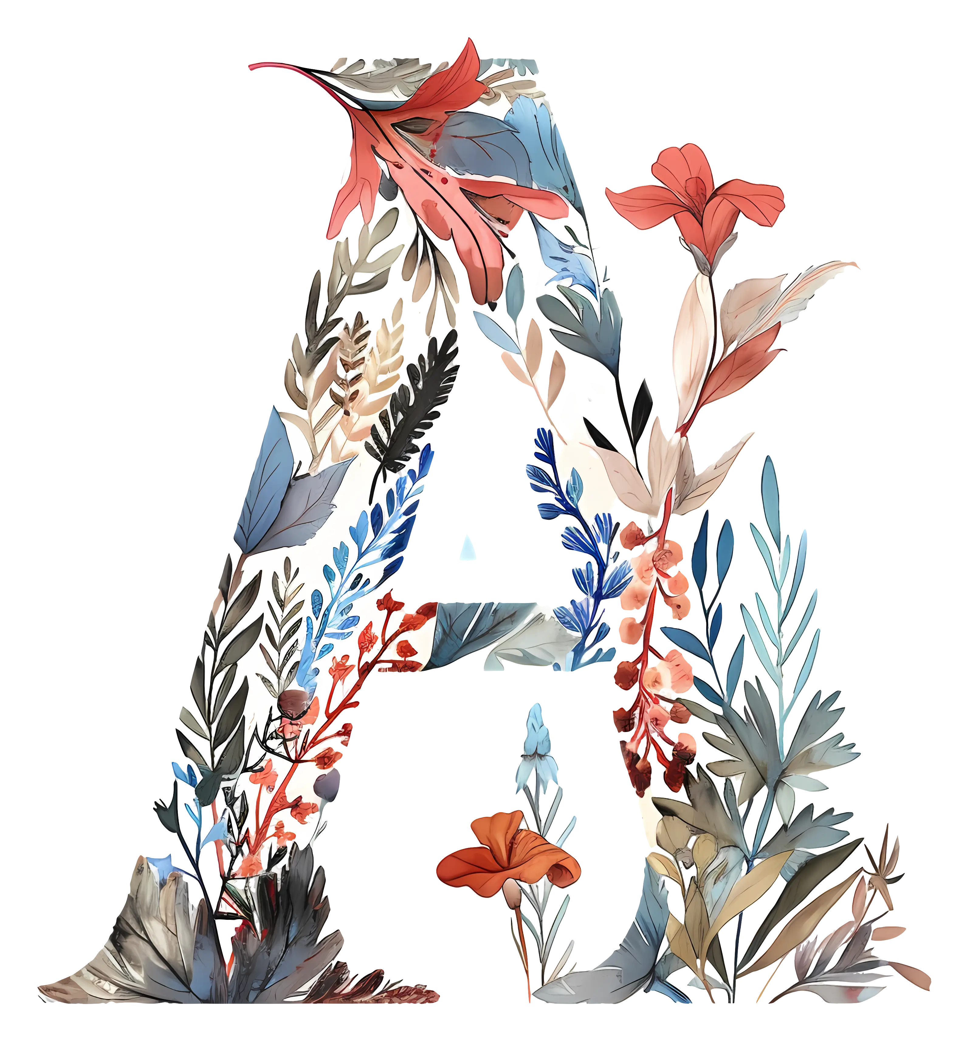 Floral Letter A
