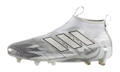 White and Gray Soccer Cleat for Sports