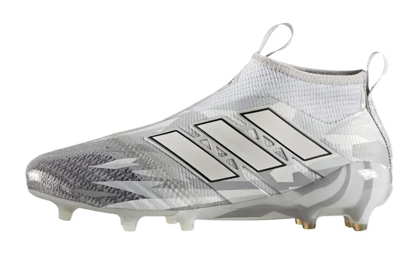 White and Gray Soccer Cleat for Sports