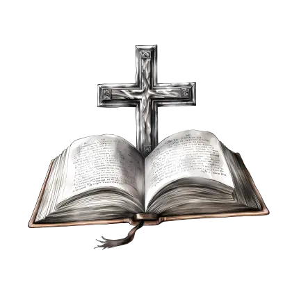Religious Cross and Open Book
