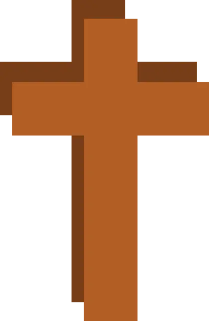 Simple Wooden Religious Cross Illustration