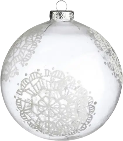 Transparent Christmas Ornament with Silver Pattern