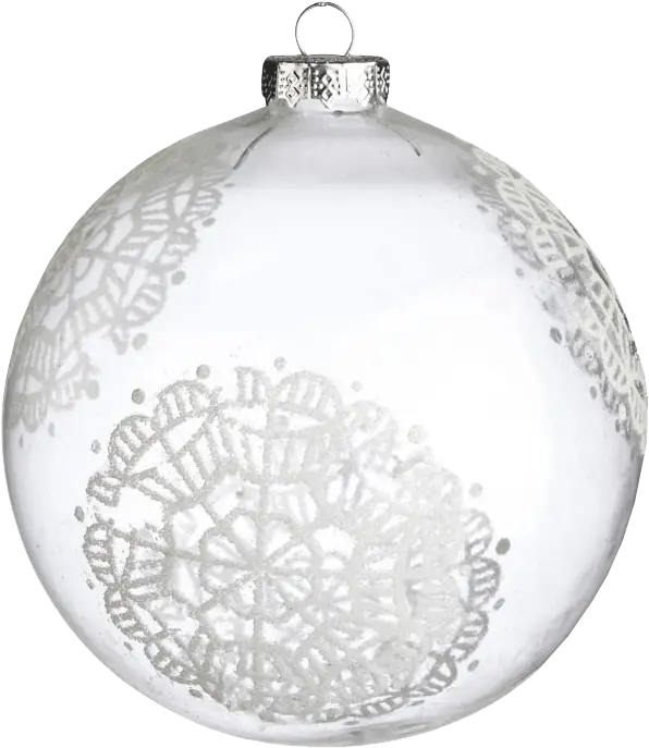 Transparent Christmas Ornament with Silver Pattern