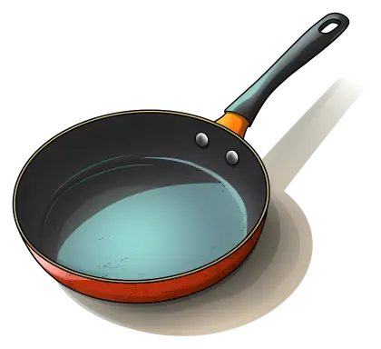 Orange Frying Pan with Black Handle