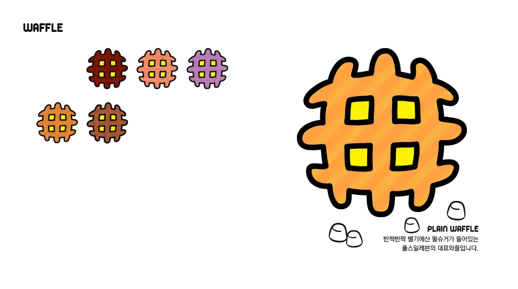 Colorful Waffle Cartoon Illustration