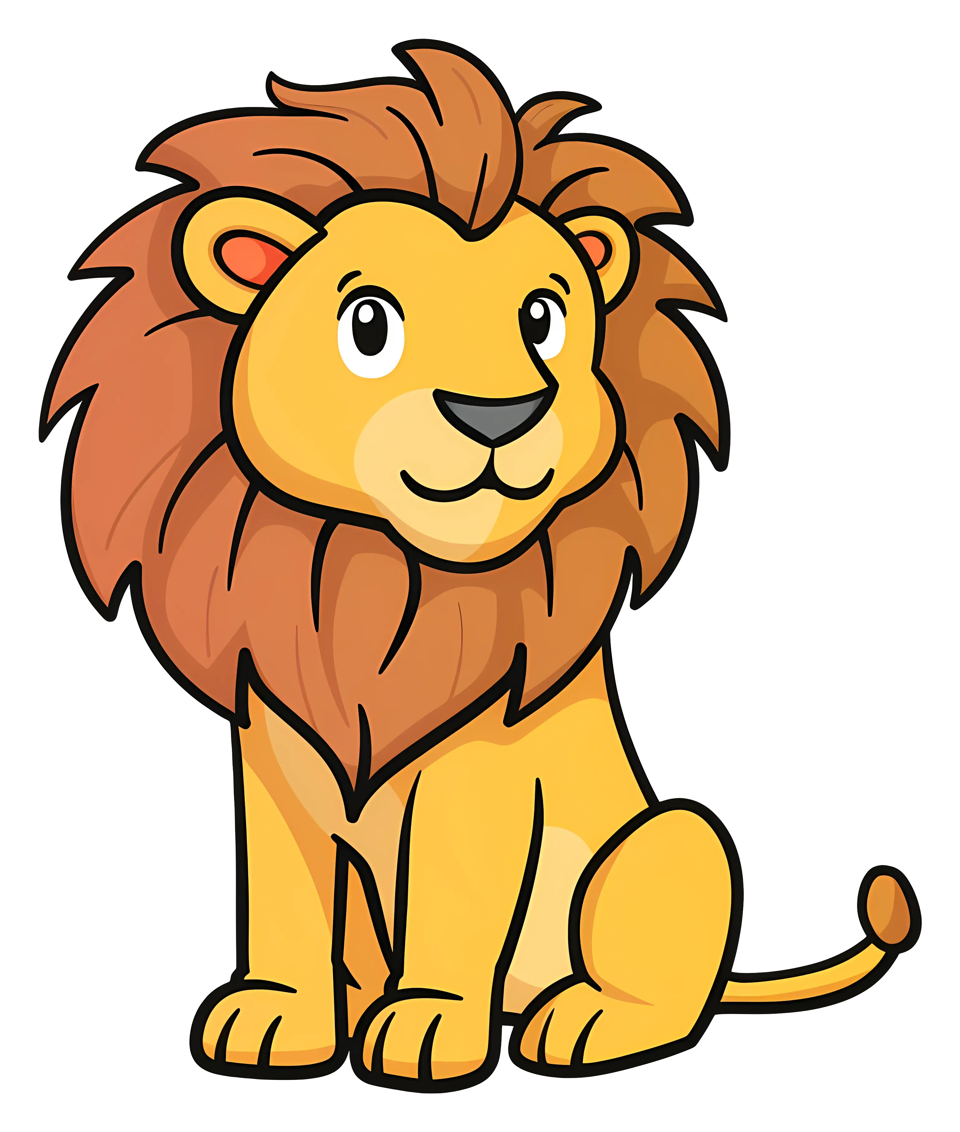 Cute Cartoon Lion Illustration