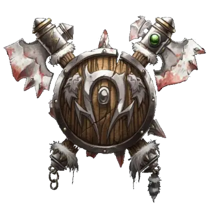 Wooden Shield Decorated with Axes