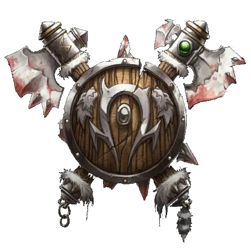 Wooden Shield Decorated with Axes
